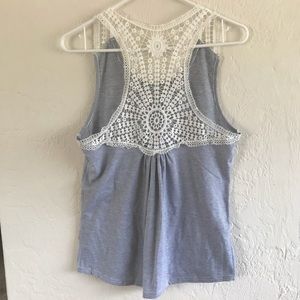 Crochet Back Striped Tank